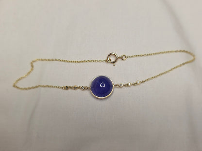 Golden Aura – 14K Yellow Gold & Tanzanite Cable Bracelet