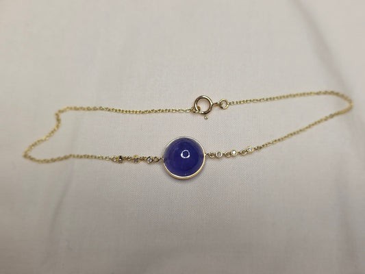 Golden Aura – 14K Yellow Gold & Tanzanite Cable Bracelet