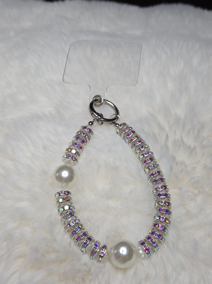 Beaded Wrist Strap – Pearl & Rhinestone Shine