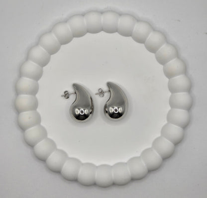 Hollow Water Drop Earrings Gold & Silver