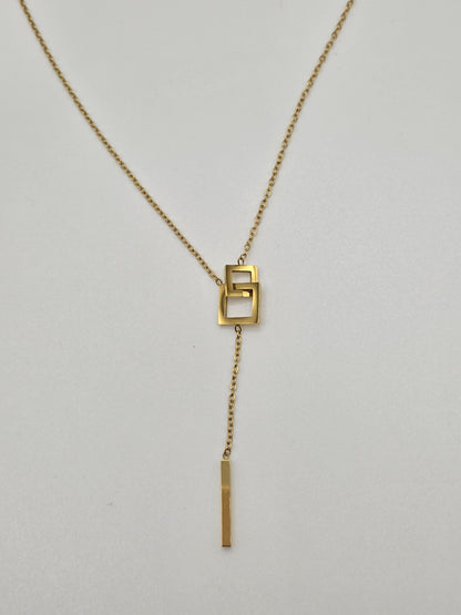 Minimalist Drop Bar Necklace – Gold Plated