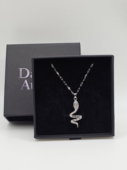 Radiant Snake Pendant Necklace – Gold or Silver Finish