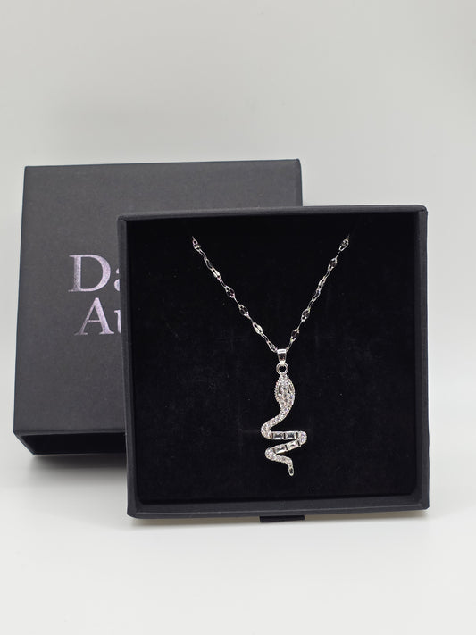 Radiant Snake Pendant Necklace – Gold or Silver Finish