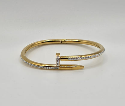 Designer-Inspired Nail Bangles – Gold & Silver