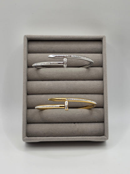 Designer-Inspired Nail Bangles – Gold & Silver