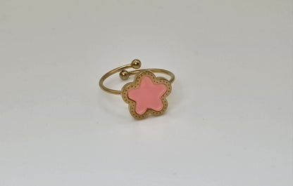 Adjustable Flower Ring – Gold Plated Stainless Steel