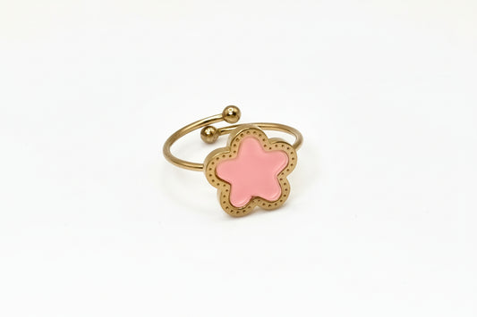 Adjustable Flower Ring – Gold Plated Stainless Steel