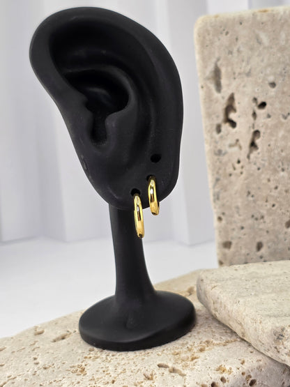 18K Gold-Plated Huggie Hoops (12mm & 14mm)
