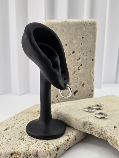 925 Sterling Silver Huggie Hoops (12mm & 14mm)