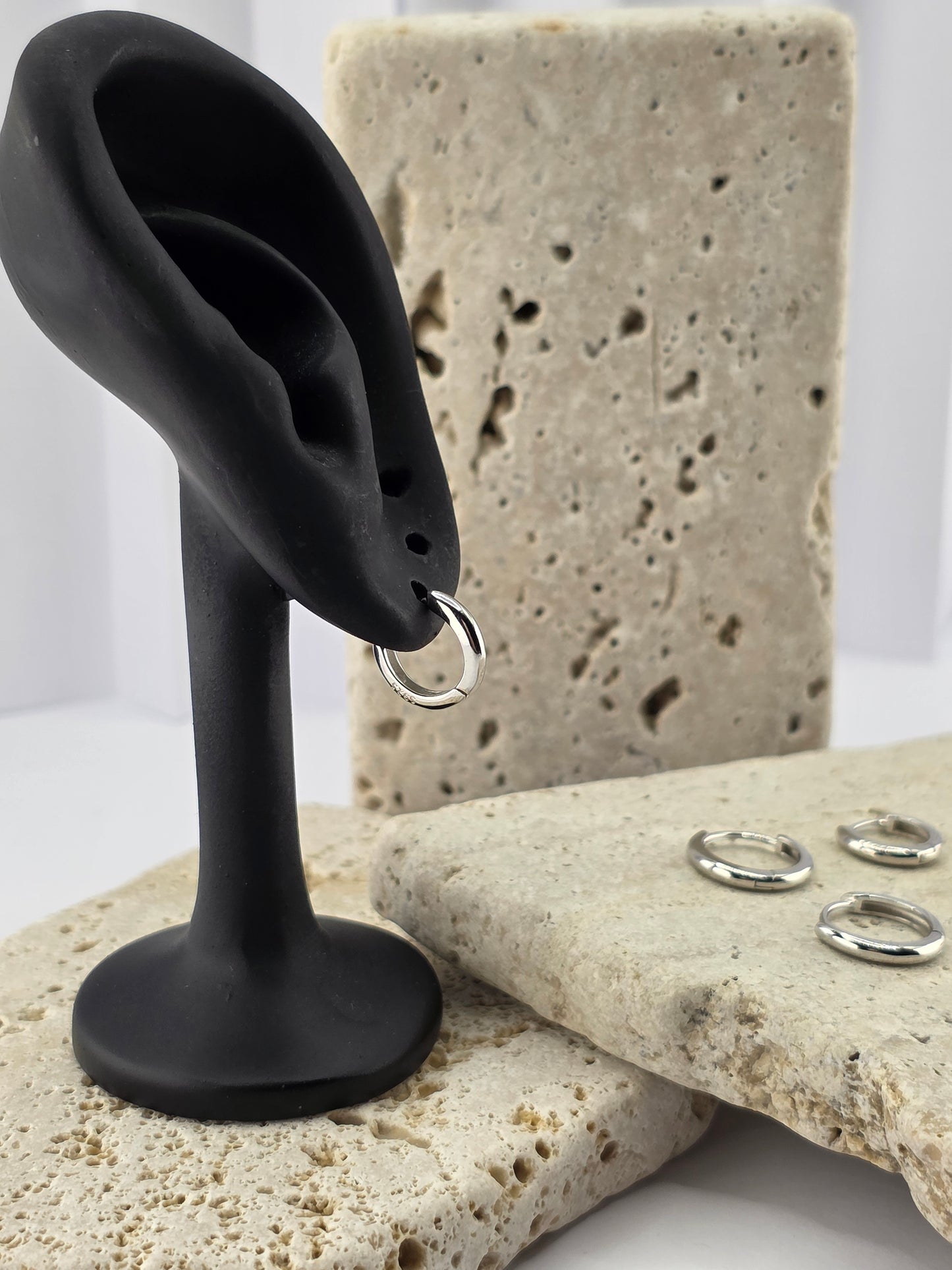 925 Sterling Silver Huggie Hoops (12mm & 14mm)