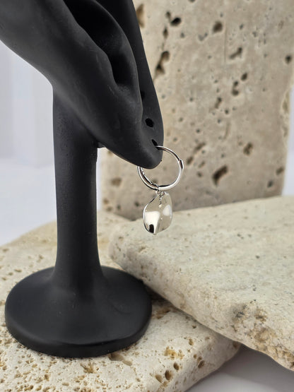 925 Sterling Silver Hammered Disc Hoops