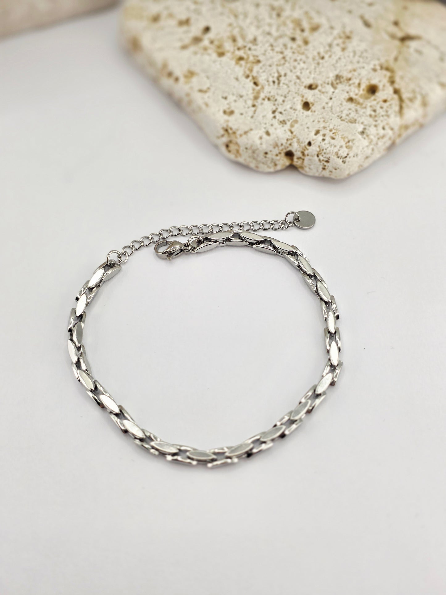 Unisex 18K Gold-Plated Square Link Chain Bracelet