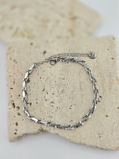 Unisex 18K Gold-Plated Square Link Chain Bracelet