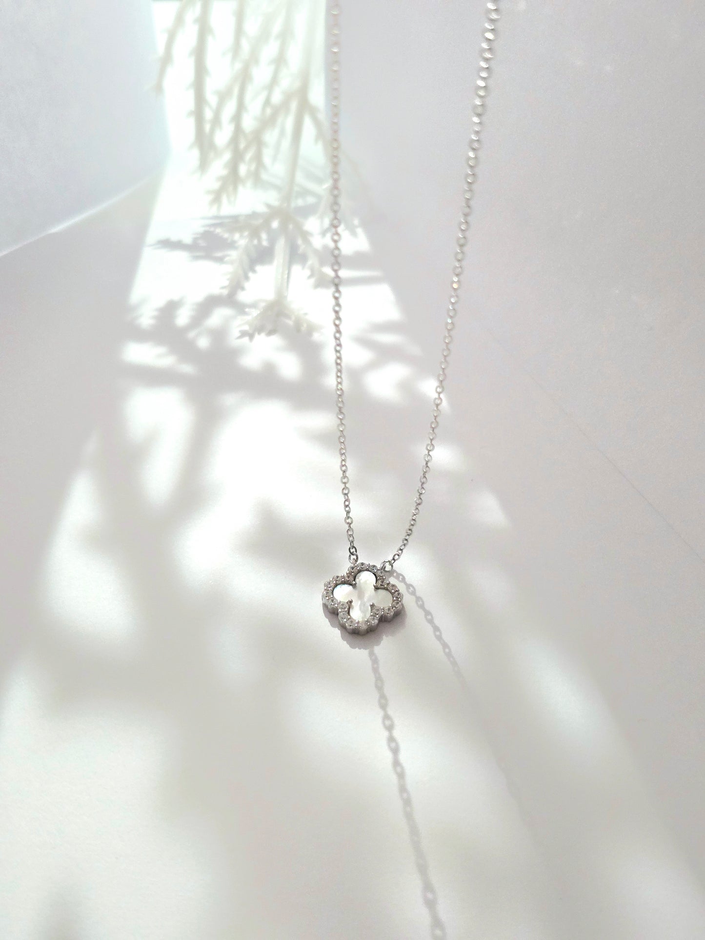 925 Sterling Silver Clover Necklace