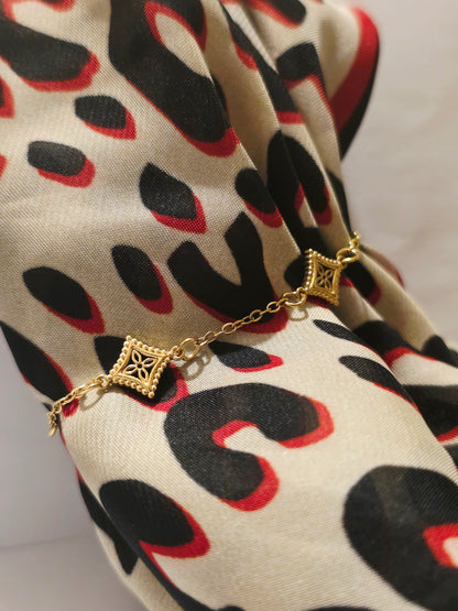 Clover Rhombus Chain Bracelet 18K Gold Plated
