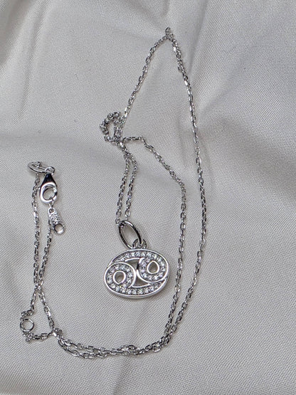 925 Sterling Silver Zodiac Moissanite Necklace