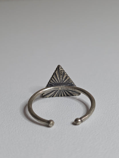 Vintage Turquoise Adjustable Ring – Antiqued Finish