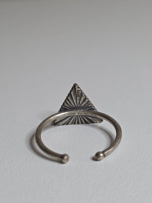 Vintage Turquoise Adjustable Ring – Antiqued Finish
