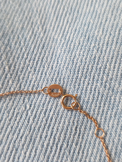 14K Solid Rose Gold Dainty Star Diamond Bracelet
