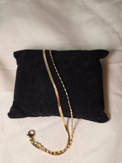 18K Gold Waterproof Bracelets | Cuban Chain | Oval | Geometric | Layered Duo