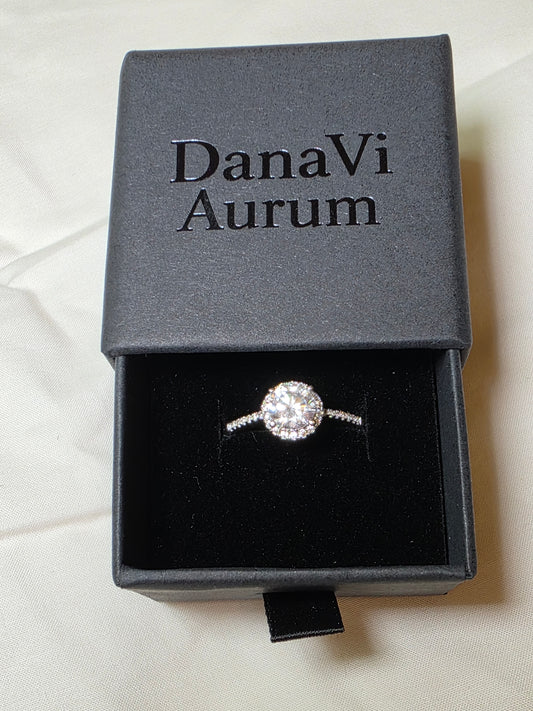 Radiant Halo Moissanite Ring – 925 Sterling Silver