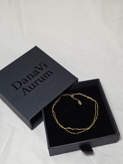 Delicate Double-Layered Chain Bracelet – 925 Sterling Silver, 14K Gold Plated