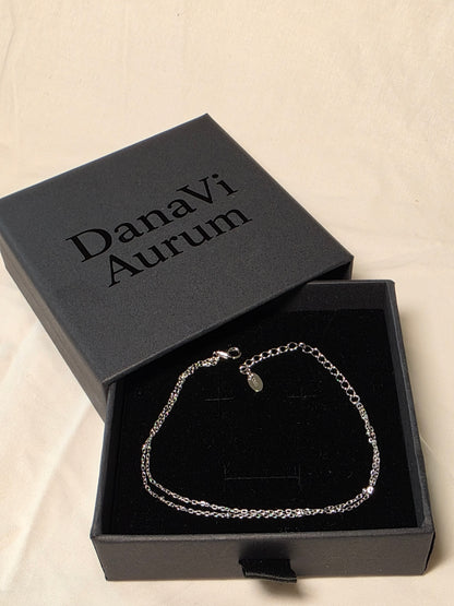 Delicate Double-Layered Chain Bracelet – 925 Sterling Silver, 14K Gold Plated