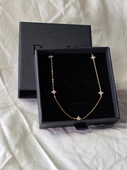 Clover Glow Choker – Double the Luck, Double the Drip 925 Silver Sterling