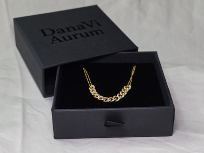 18K Gold-Plated Zircon Link Chain Bracelet – 925 Sterling Silver