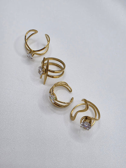 Bold Elegance: Adjustable Gold Statement Rings 18k Gold Plated (Buy 2, Get 1 Free)