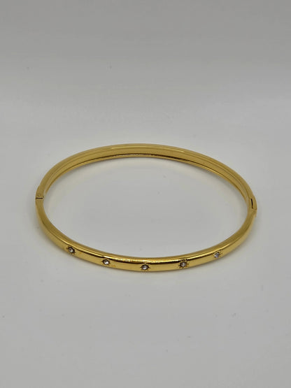 Golden Glow: Slim Designer-Inspired Gold-Plated Starburst Bangle