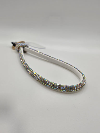 Sparkle Grip Phone Lanyard – White & Crystal Edition