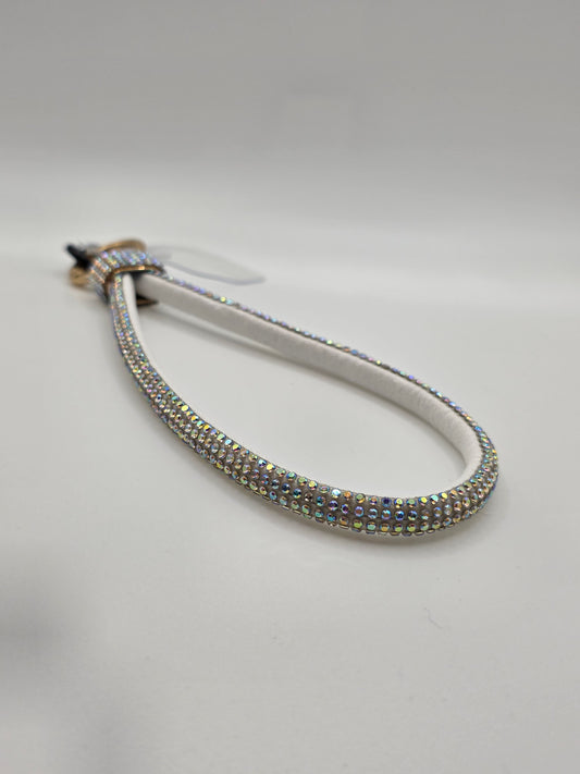 Sparkle Grip Phone Lanyard – White & Crystal Edition