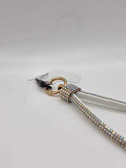 Sparkle Grip Phone Lanyard – White & Crystal Edition