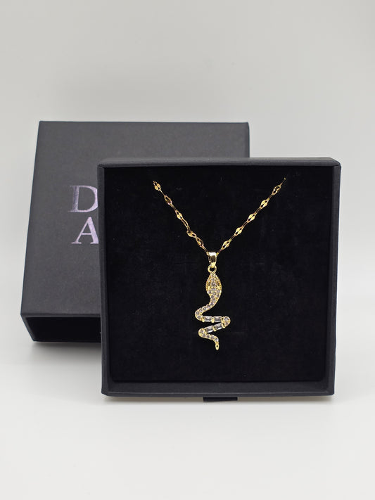 Radiant Snake Pendant Necklace – Gold or Silver Finish