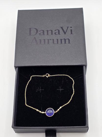 Golden Aura – 14K Yellow Gold & Tanzanite Cable Bracelet