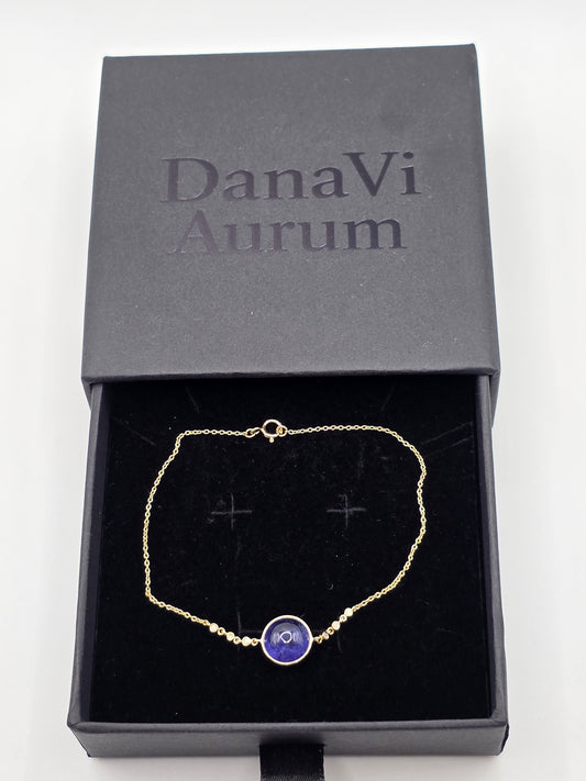 Golden Aura – 14K Yellow Gold & Tanzanite Cable Bracelet
