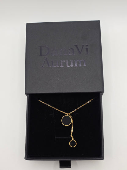 Double Circle Drop Necklace – Bold Minimalism