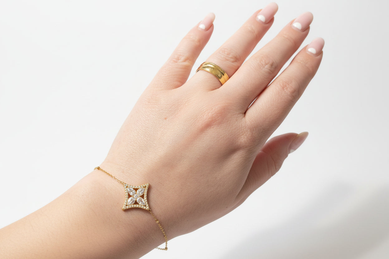 Star Pavé Bracelet – 18K Gold Plated