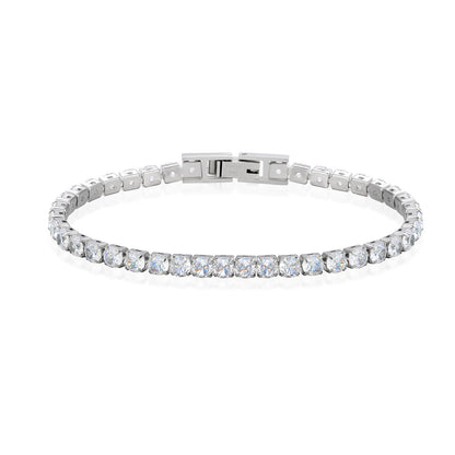 3mm Iced Tennis Bracelet – White Gold Finish