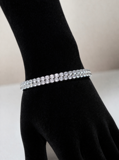 3mm Iced Tennis Bracelet – White Gold Finish