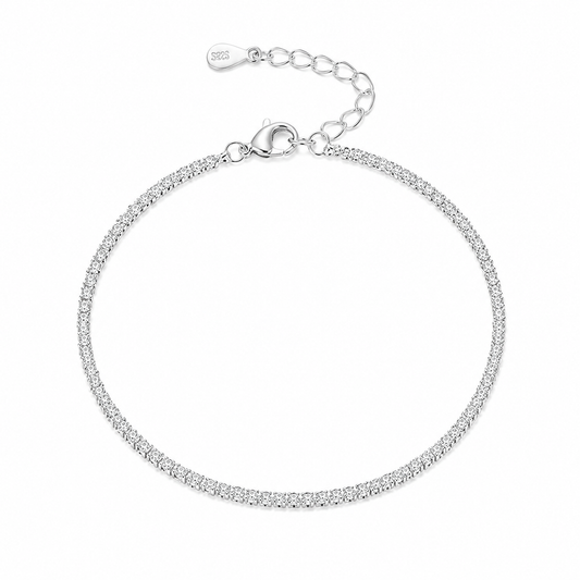 925 Sterling Silver Sparkle Chain Bracelet – Minimalist Elegance