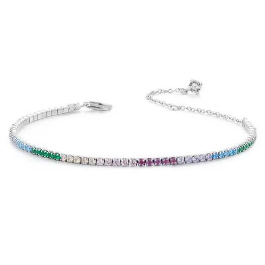 Rainbow Tennis Bracelet – 925 Sterling Silver