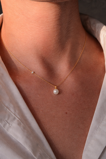 Aurum Mini Pearl Drop Necklace
