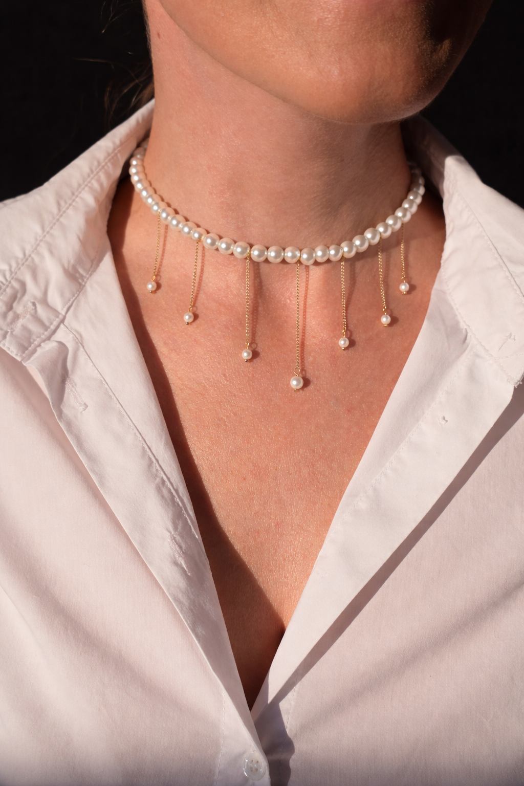 Aurum Pearl Drop Choker
