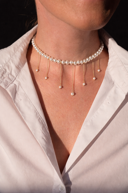 Aurum Pearl Drop Choker