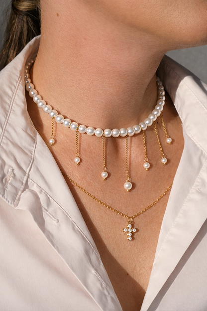 Aurum Pearl Drop Choker