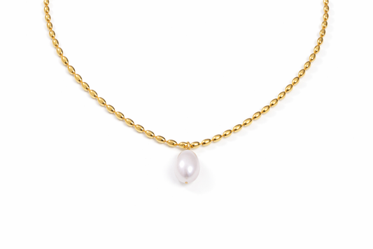Aurum Pearl Drop Necklace