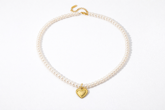 Aurum Pearl Heart Necklace