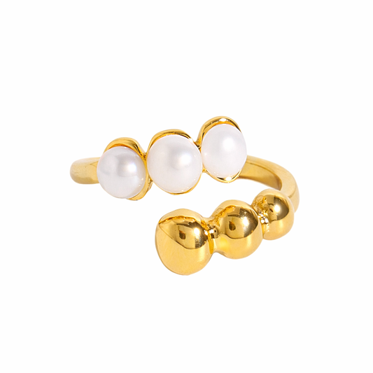 Aurum Triple Pearl Open Ring